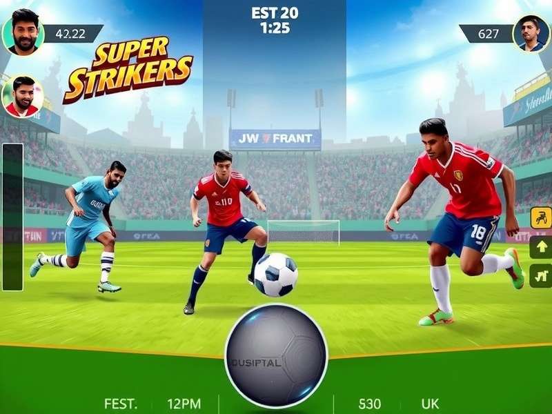Super Strikers gameplay screenshot showing football action
